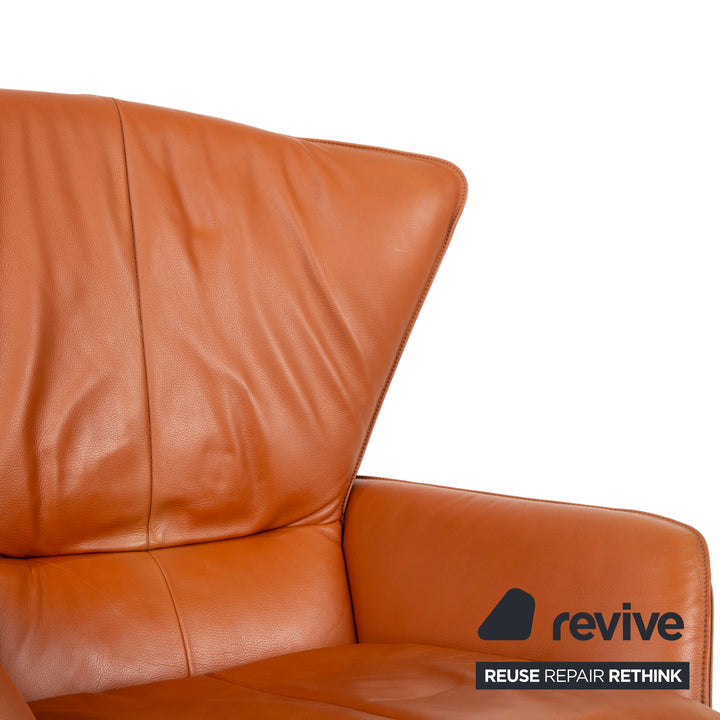 FSM Unus Leder Chrom Sessel Braun Cognac manuelle Funktion
