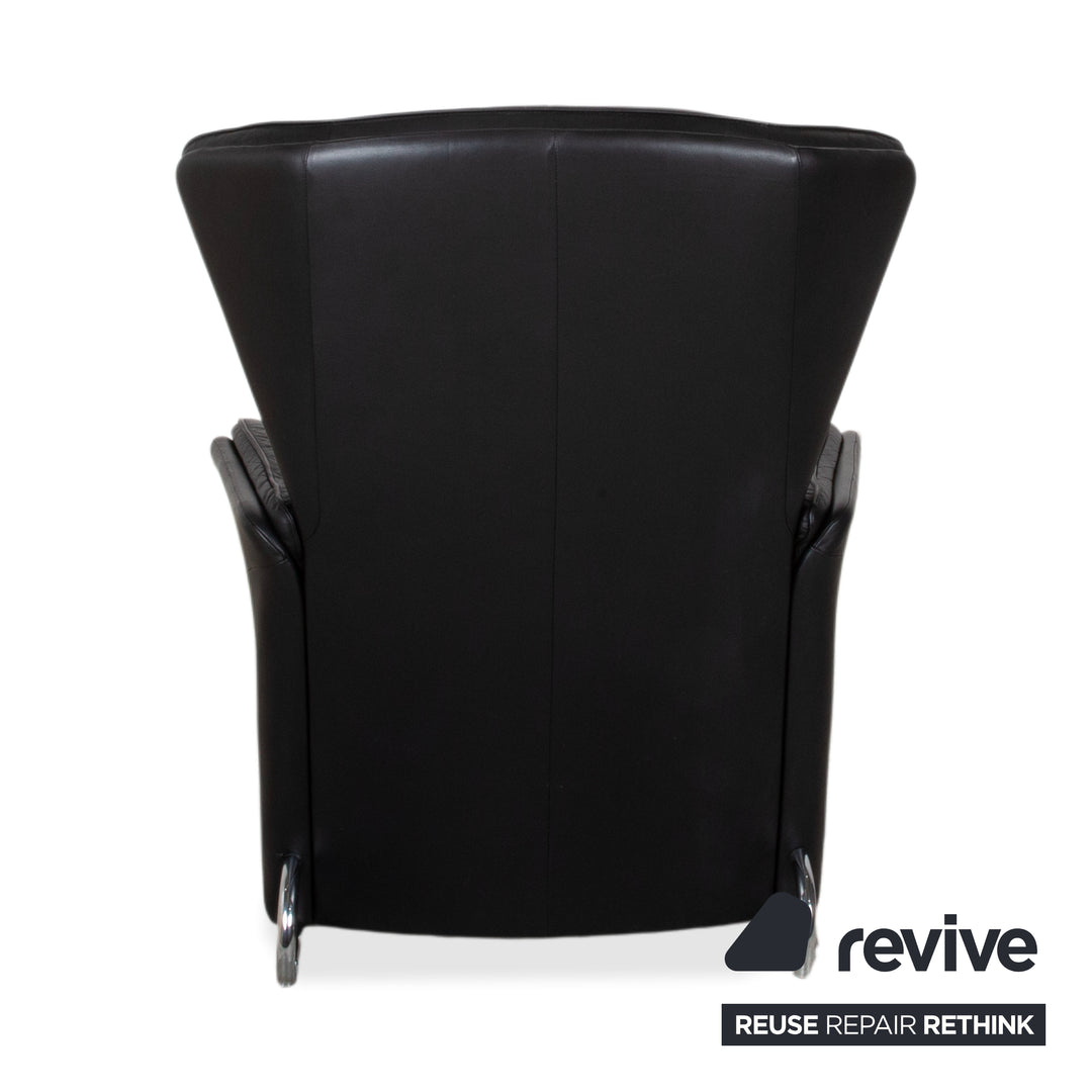 FSM Unus Fauteuil en cuir noir fonction relax manuelle