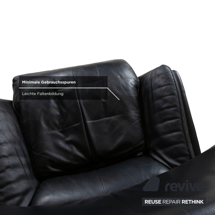 FSM Unus Fauteuil en cuir noir fonction relax manuelle