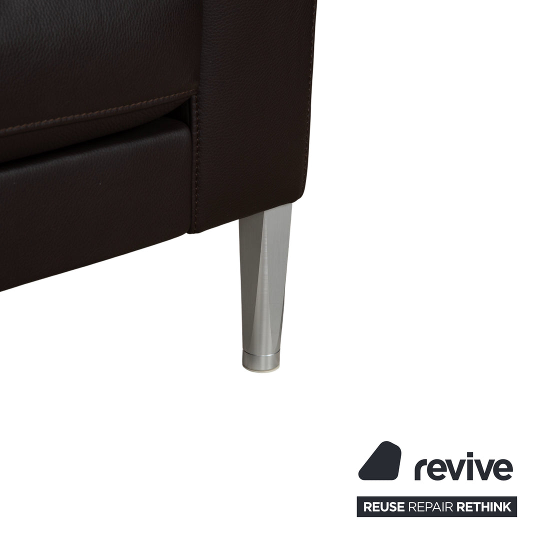 FSM Zweisitzer Leder Sofa Braun Couch manuelle Funktion