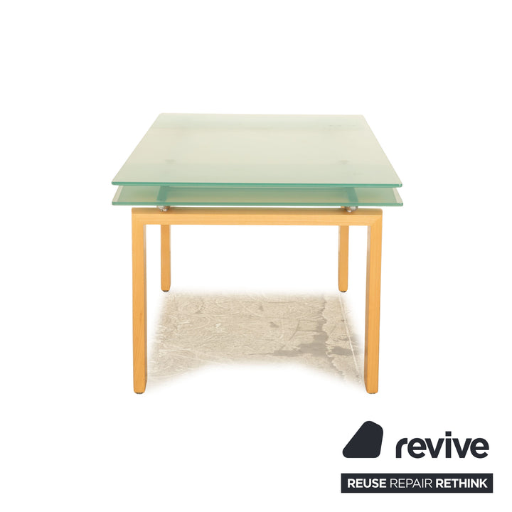 Gallotti &amp; Radice Monday glass dining table blue extendable 160/240 x 75 x 90