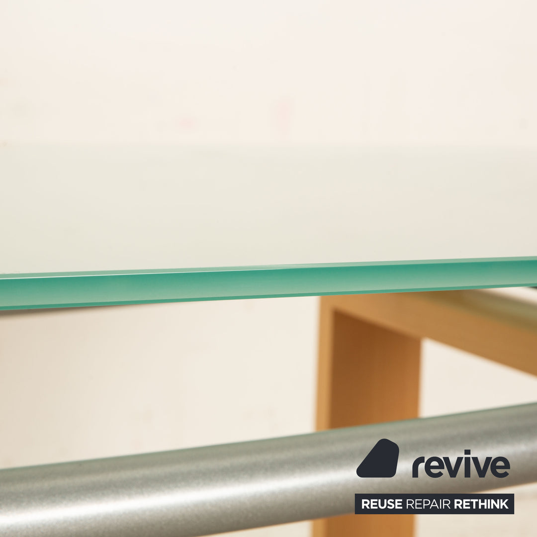 Gallotti &amp; Radice Monday glass dining table blue extendable 160/240 x 75 x 90