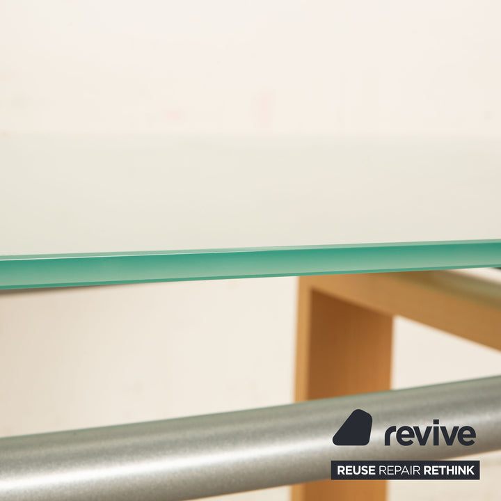 Gallotti &amp; Radice Monday glass dining table blue extendable 160/240 x 75 x 90