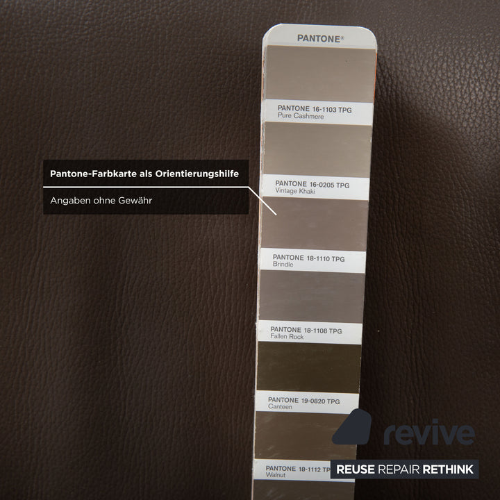 Garnitur 2 x Joop 8115 Leder Sessel Hocker Grau Taupe Chrom manuelle Funktion