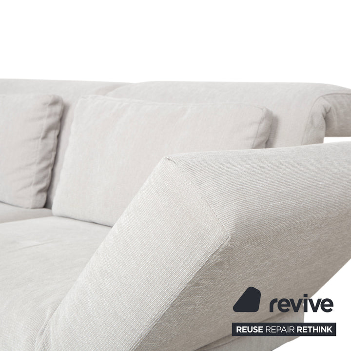 Brühl Moule fabric corner sofa set with ottoman, grey, light grey, white, manual function
