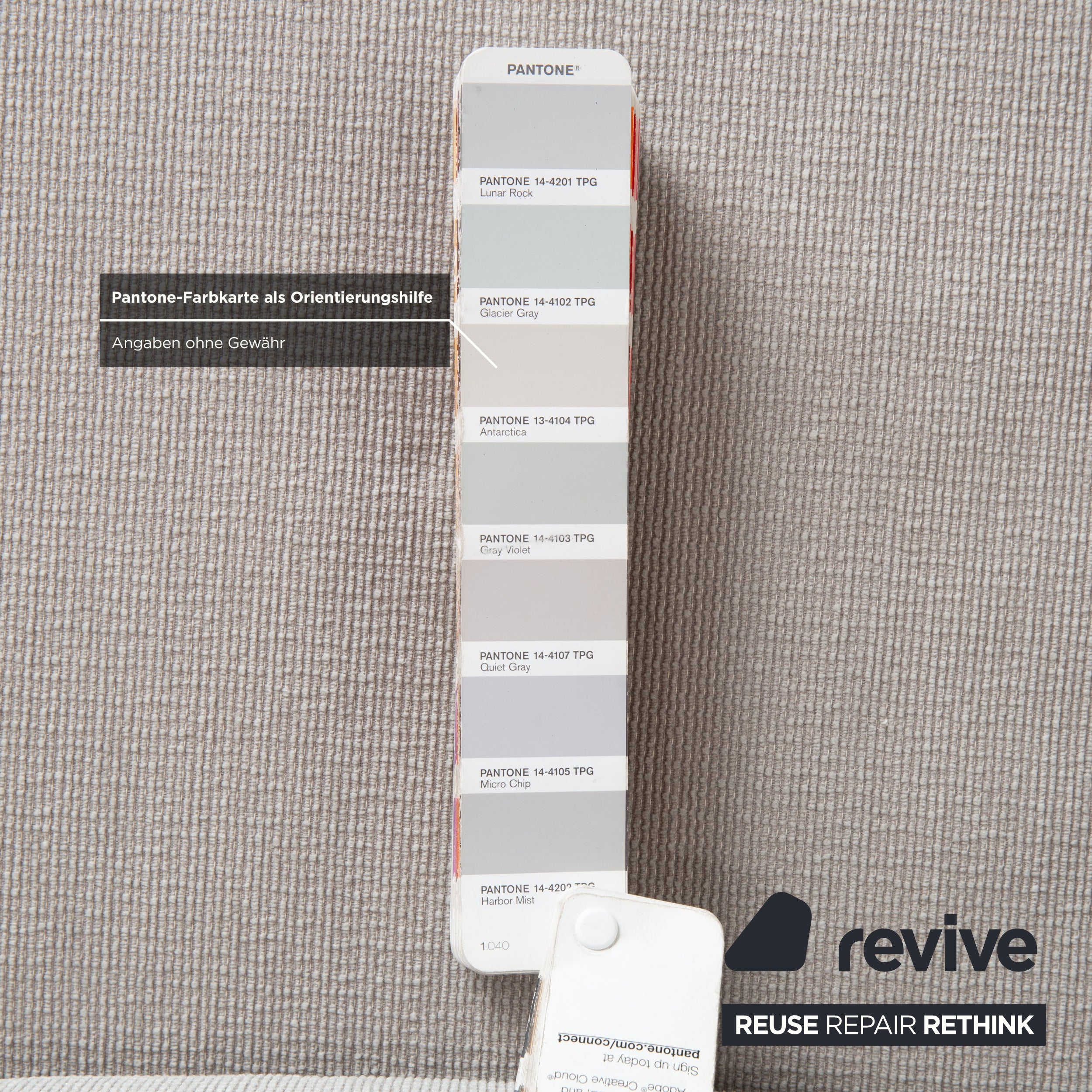 Garnitur Brühl Moule Stoff Ecksofa Hocker Grau Hellgrau Weiß manuelle Funktion Sofa Couch