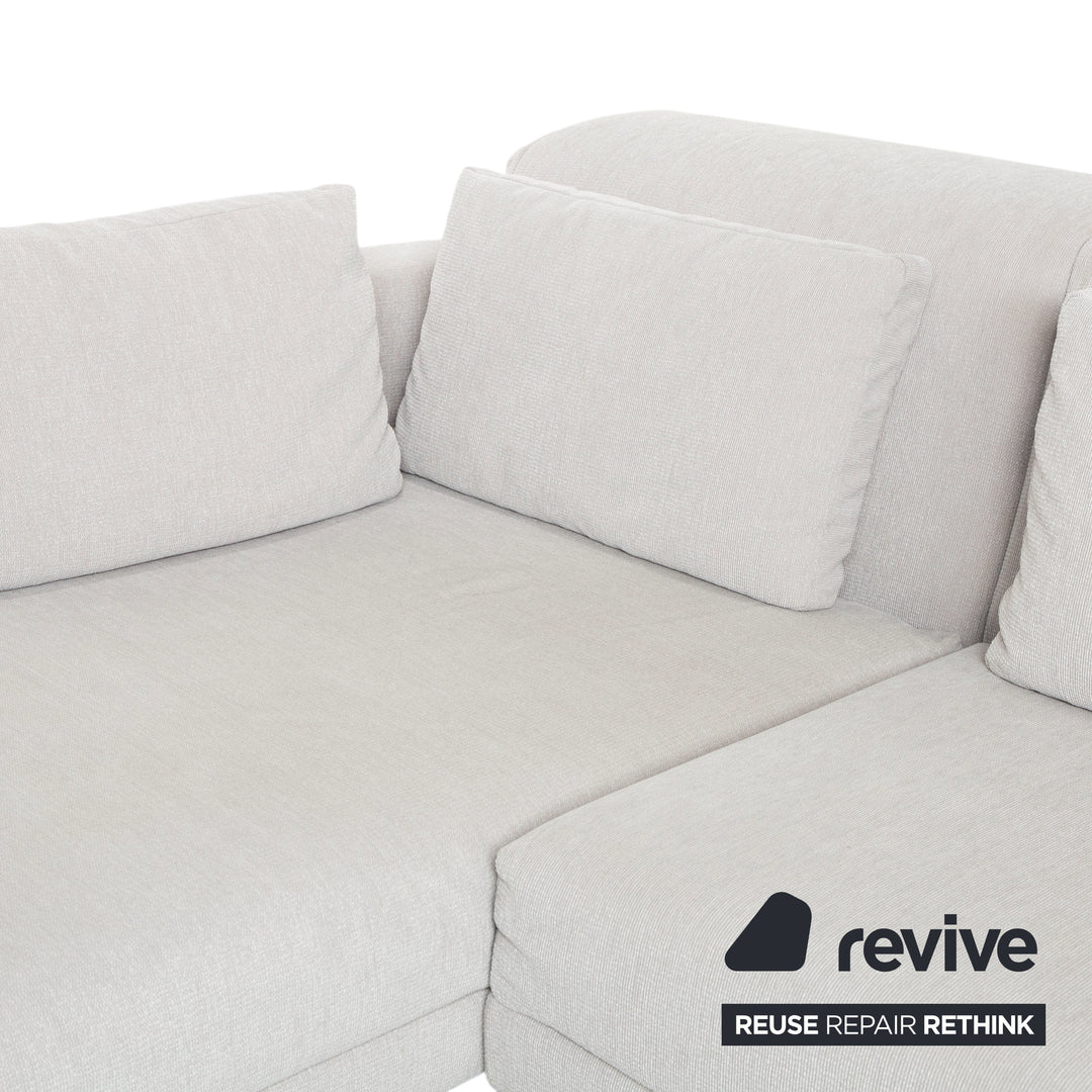 Brühl Moule fabric corner sofa set with ottoman, grey, light grey, white, manual function