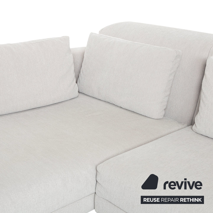 Brühl Moule fabric corner sofa set with ottoman, grey, light grey, white, manual function
