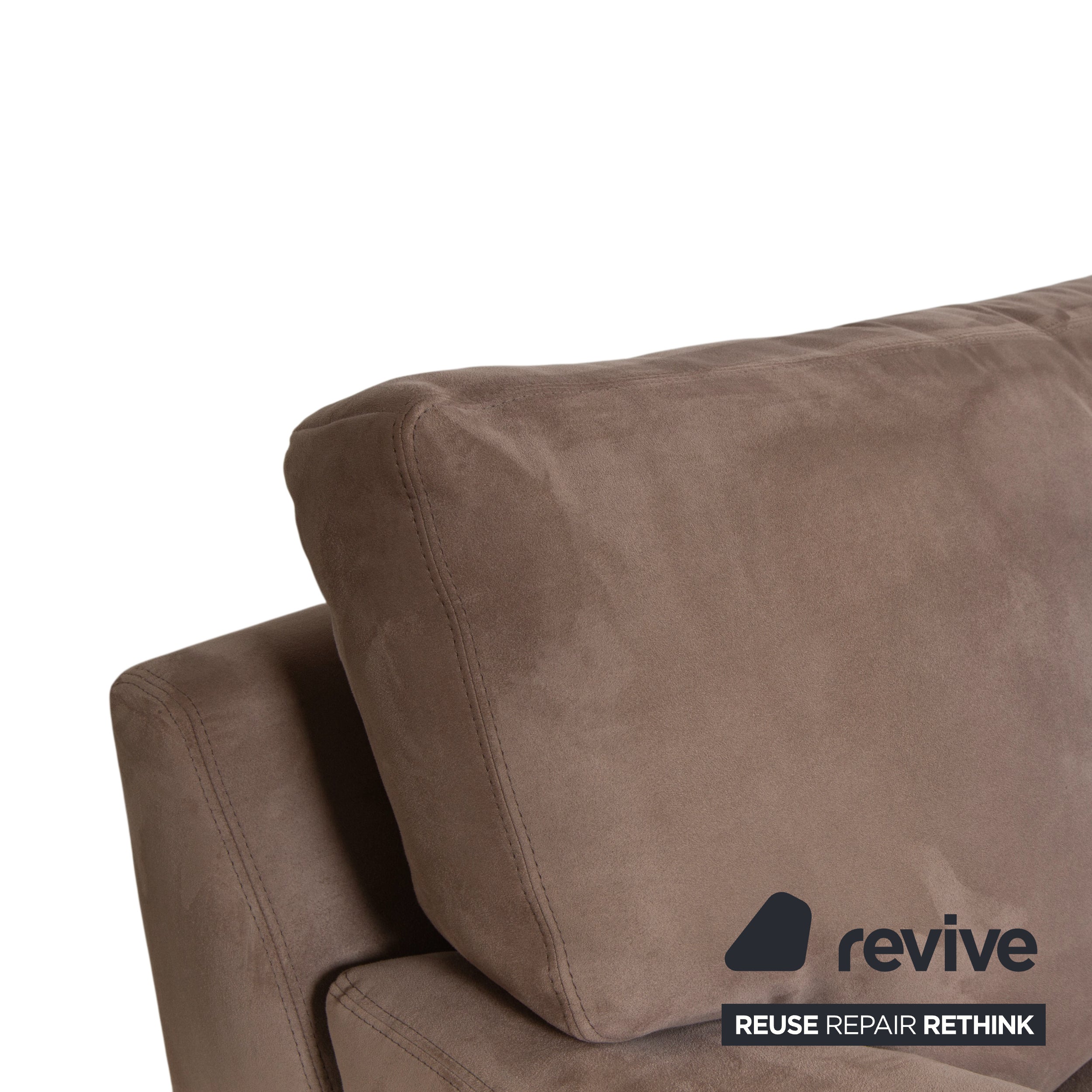 Garnitur Erpo Stoff Chrom Ecksofa Hocker Grau Beige Braun Sofa Couch Recamiere