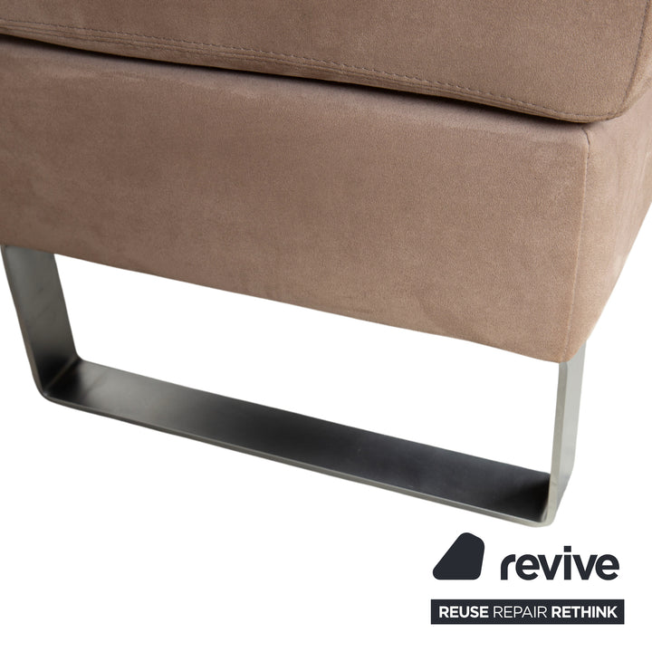 Erpo furniture set, fabric, chrome, corner sofa, stool, grey, beige, brown sofa, couch, chaise longue