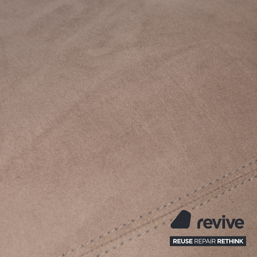 Garnitur Erpo Stoff Chrom Ecksofa Hocker Grau Beige Braun Sofa Couch Recamiere