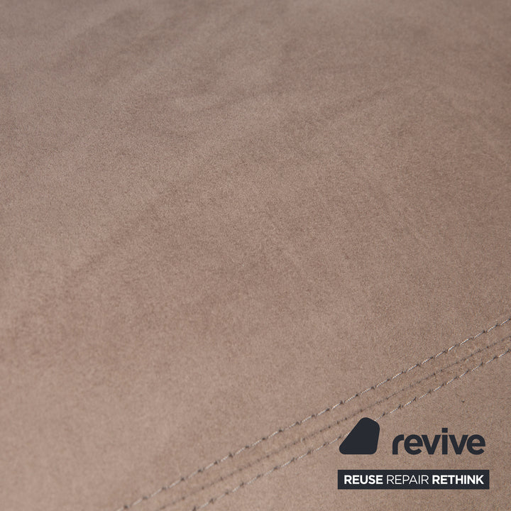 Garnitur Erpo Stoff Chrom Ecksofa Hocker Grau Beige Braun Sofa Couch Recamiere