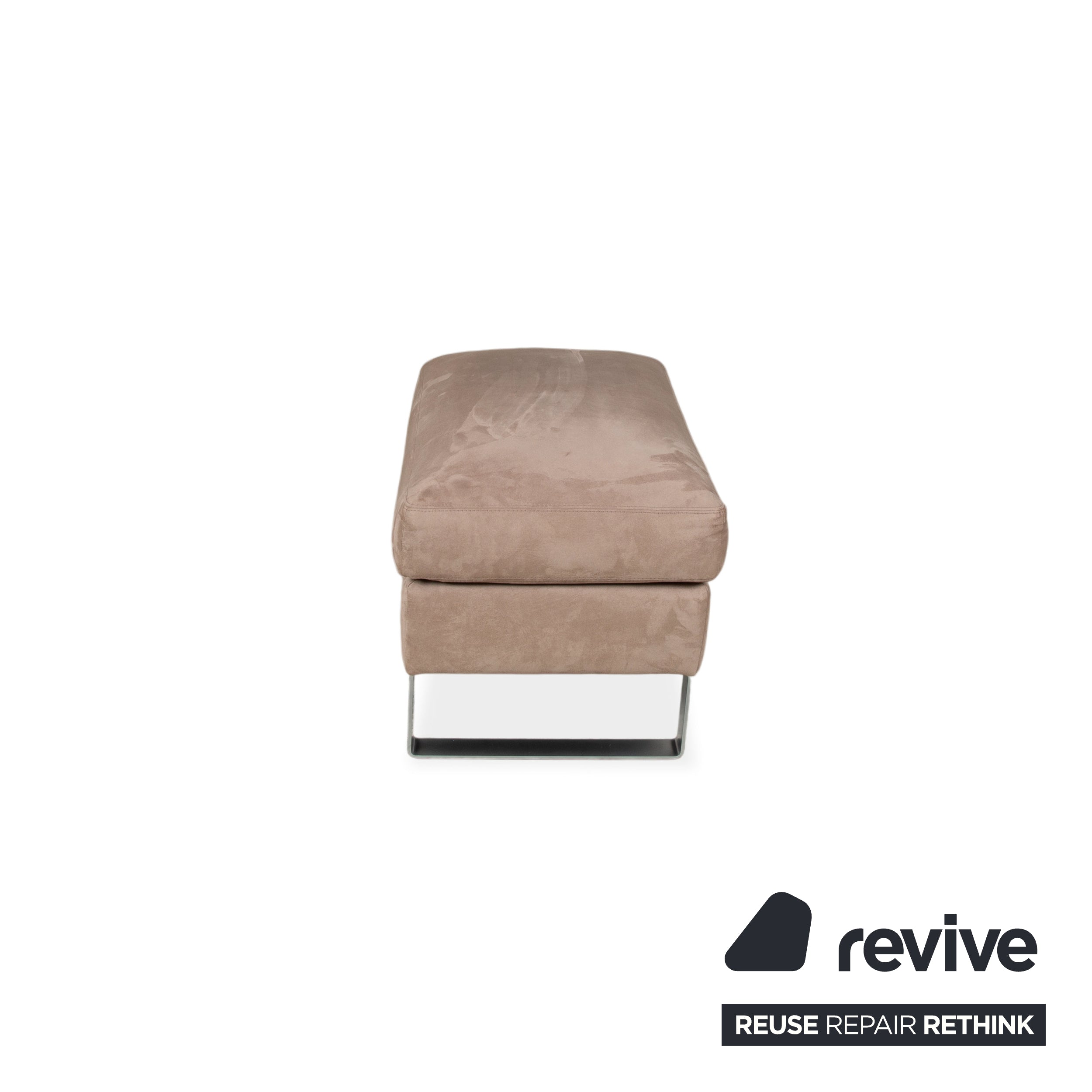 Garnitur Erpo Stoff Chrom Ecksofa Hocker Grau Beige Braun Sofa Couch Recamiere