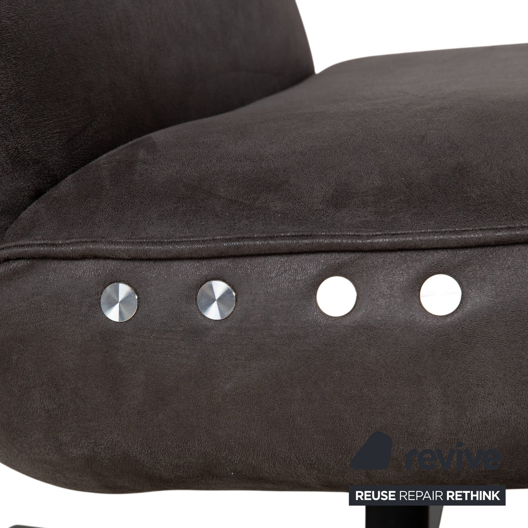 Koinor Etino furniture set, fabric, wood, armchairs, grey, anthracite, slate, electric function