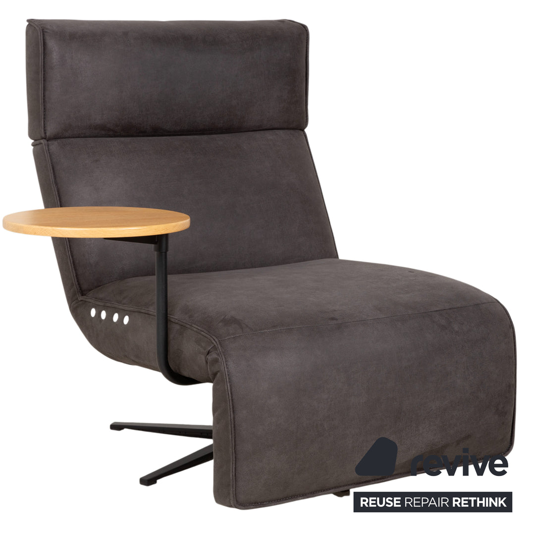 Ensemble de meubles Koinor Etino, tissu, bois, fauteuils, gris, anthracite, ardoise, fonction électrique