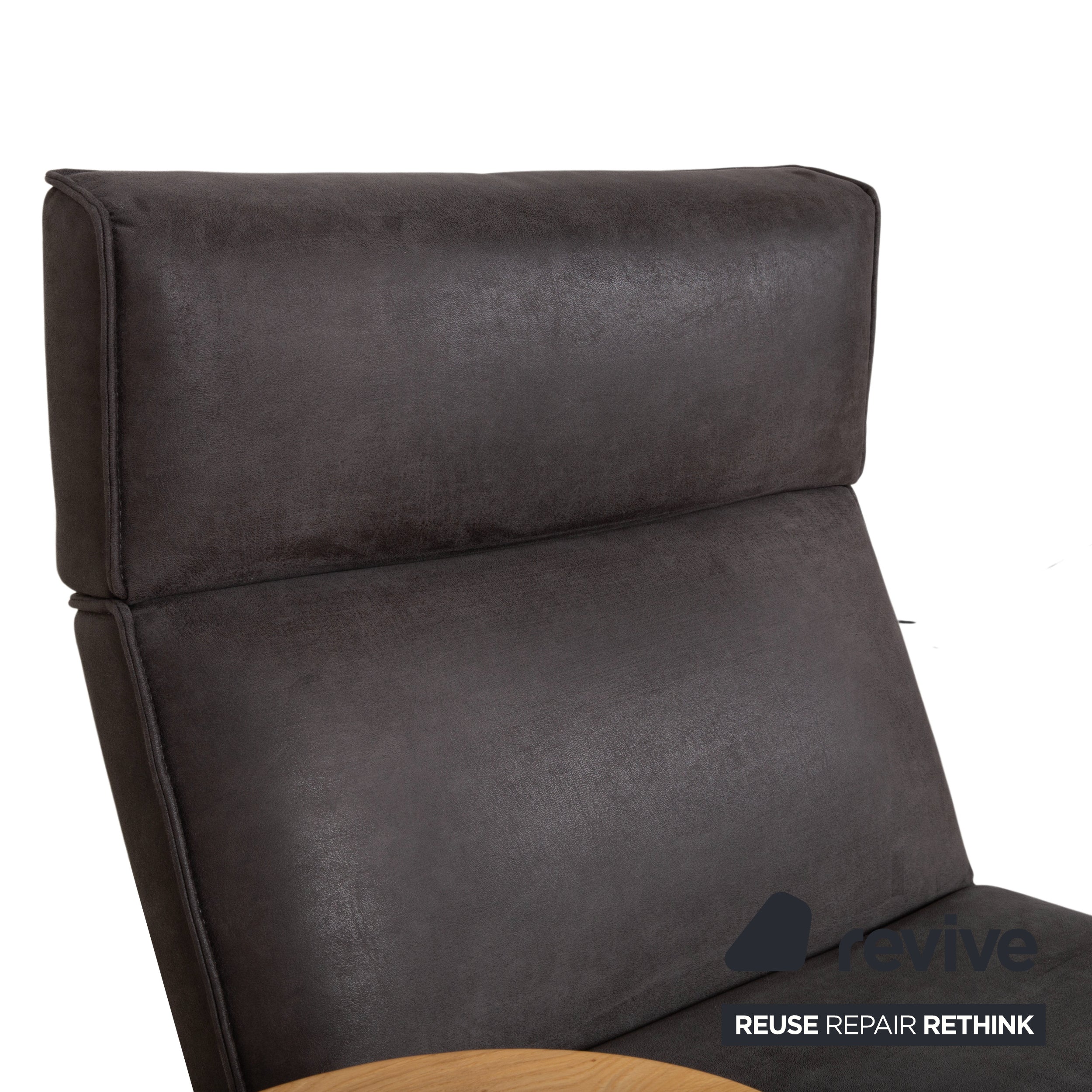 Garnitur Koinor Etino Stoff Holz Sessel Grau Anthrazit Schiefer elektrische Funktion