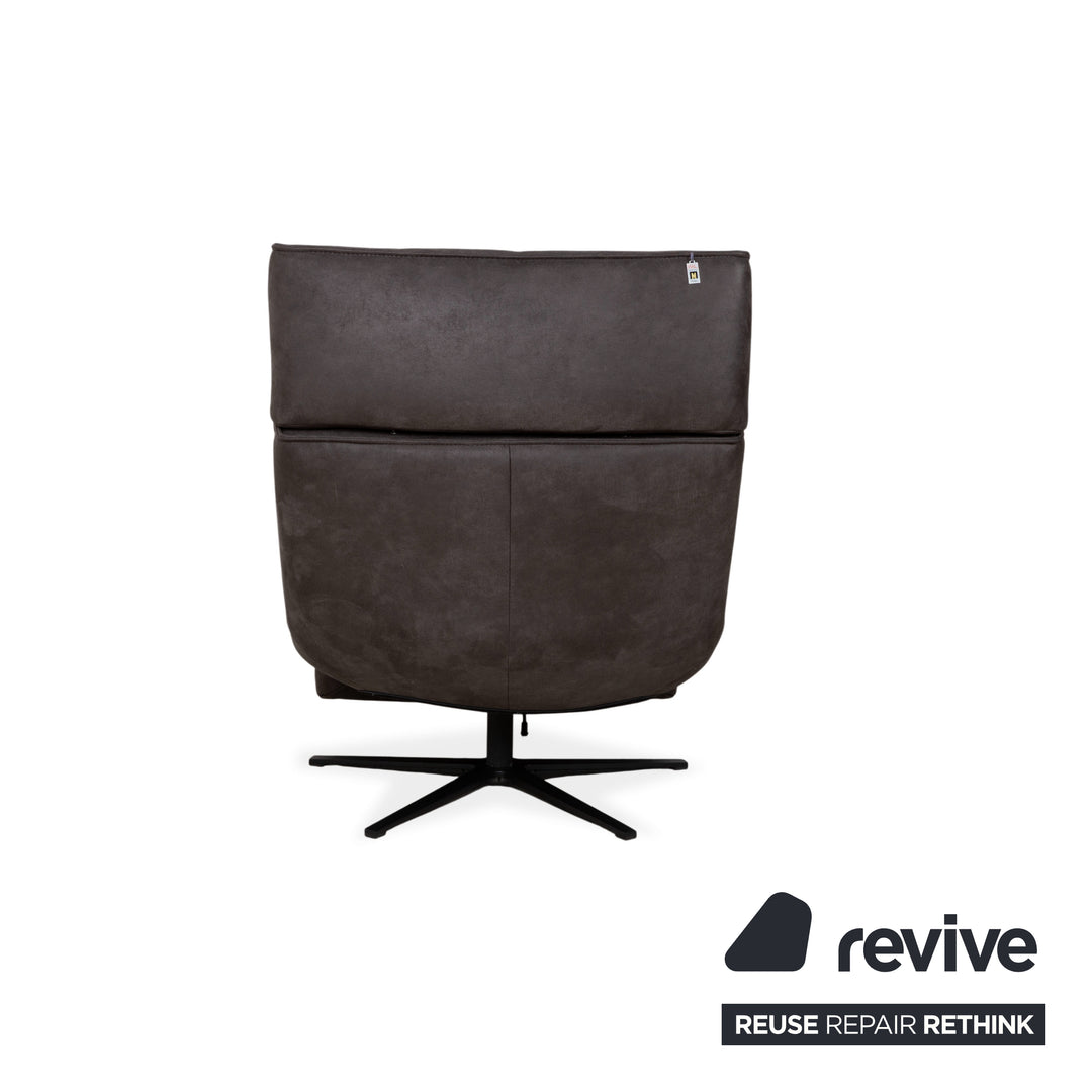 Koinor Etino furniture set, fabric, wood, armchairs, grey, anthracite, slate, electric function