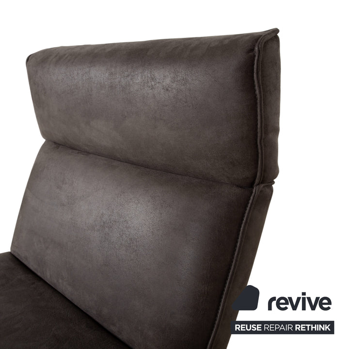 Koinor Etino furniture set, fabric, wood, armchairs, grey, anthracite, slate, electric function