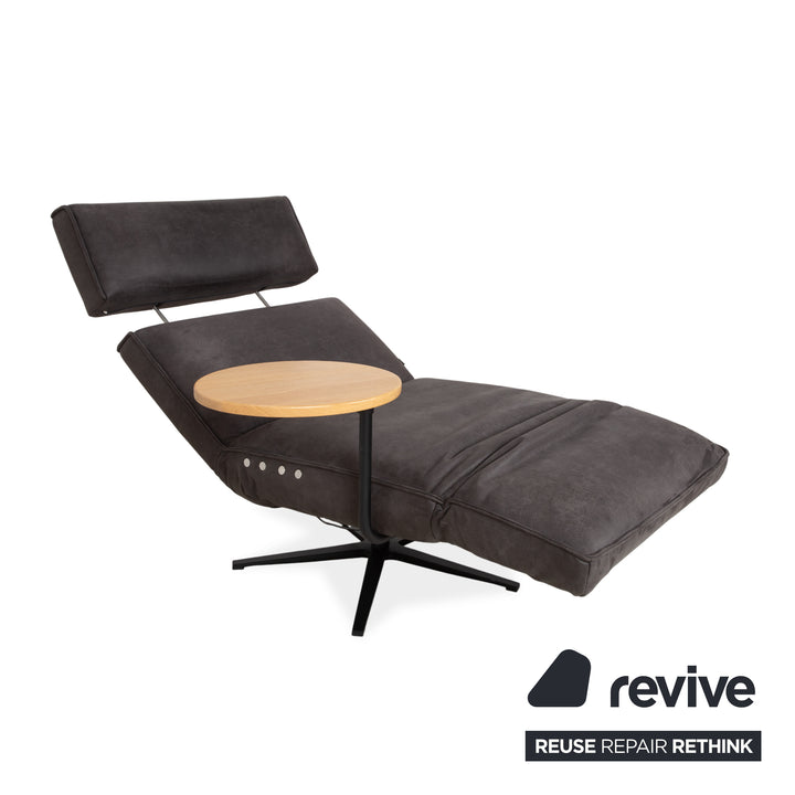 Ensemble de meubles Koinor Etino, tissu, bois, fauteuils, gris, anthracite, ardoise, fonction électrique