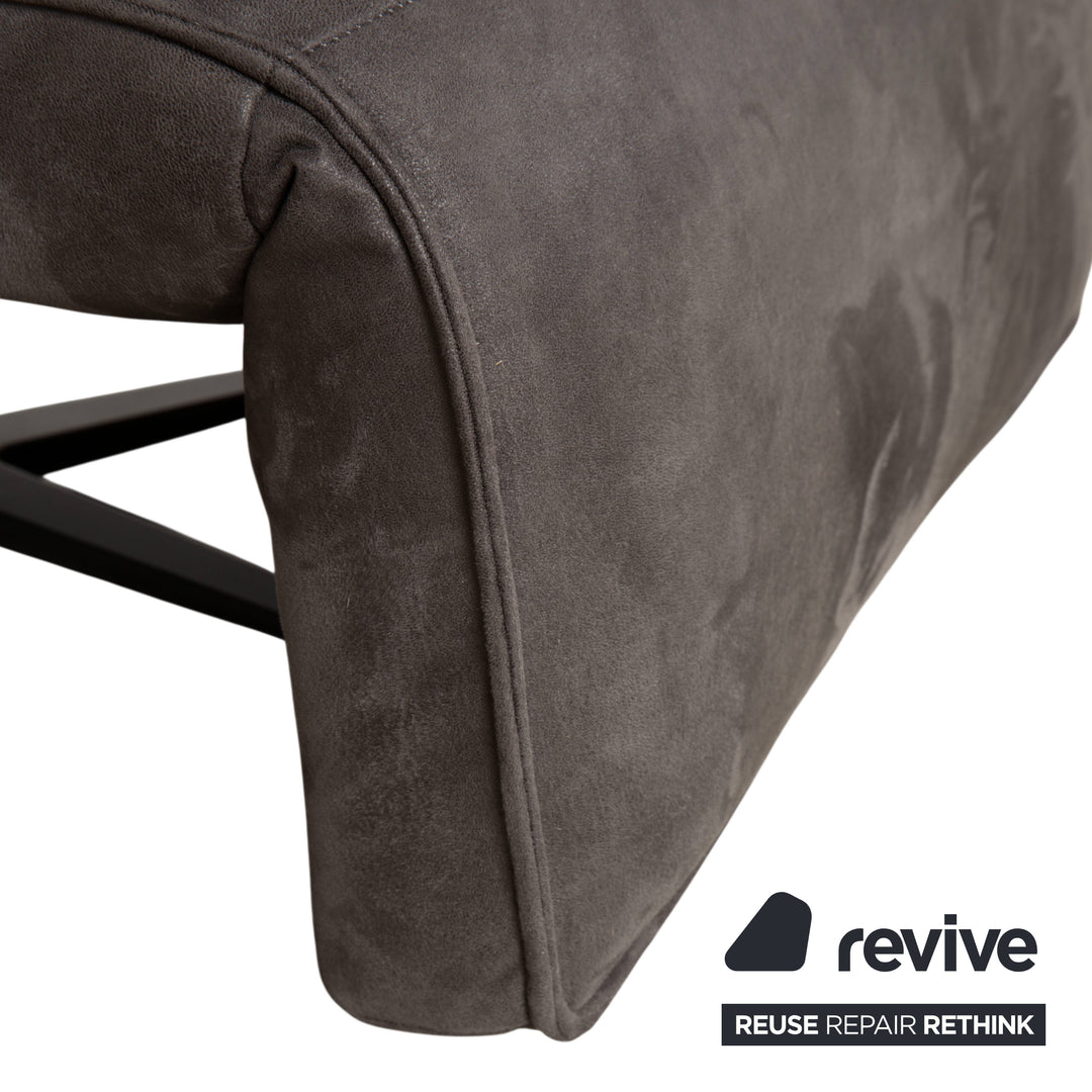 Koinor Etino furniture set, fabric, wood, armchairs, grey, anthracite, slate, electric function