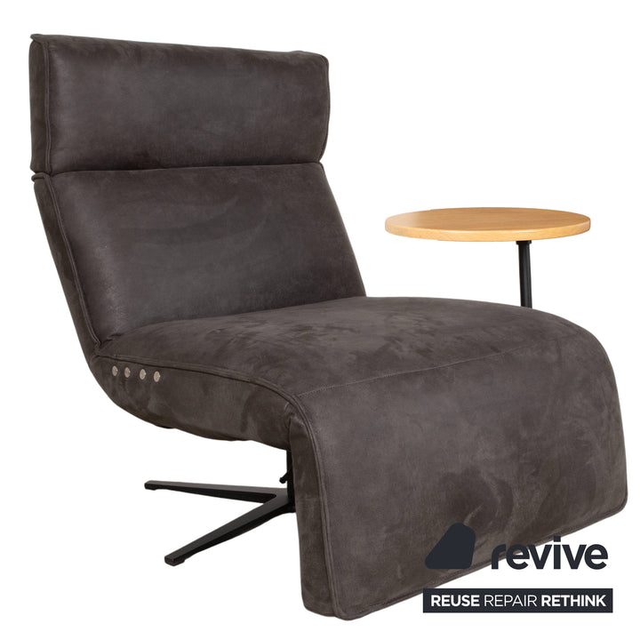 Koinor Etino furniture set, fabric, wood, armchairs, grey, anthracite, slate, electric function