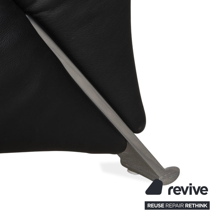 Canapé deux places en cuir Rolf Benz 322, noir