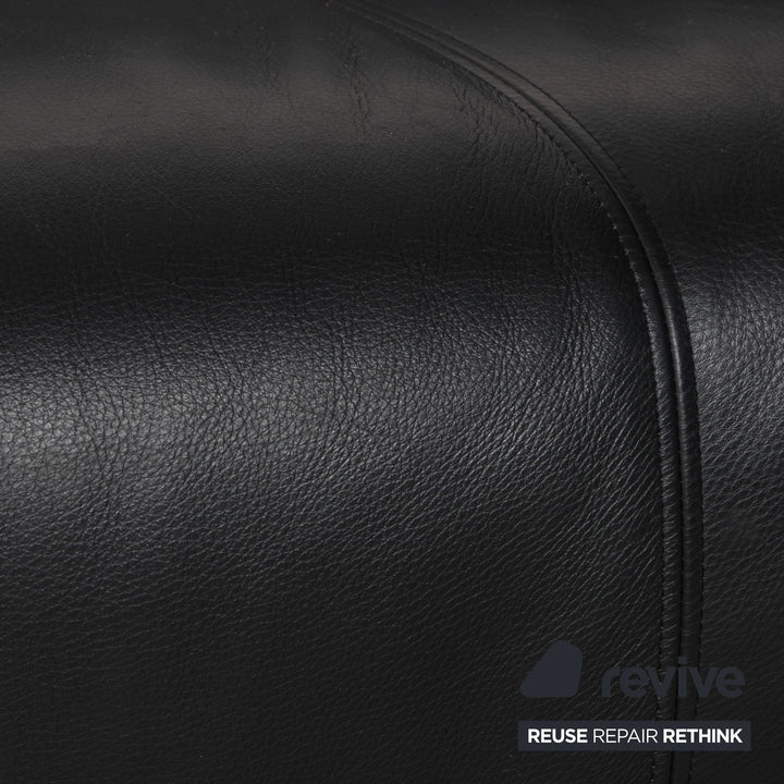 Rolf Benz 322 leather two-seater sofa set, black