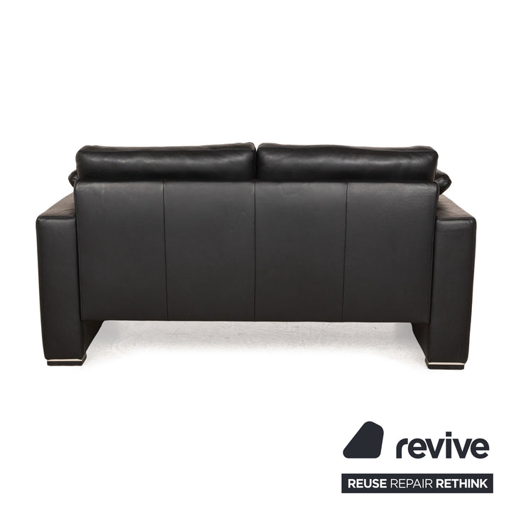 Gepade Cosmo 200 Leder Zweisitzer Schwarz manuelle Funktion Sofa Couch