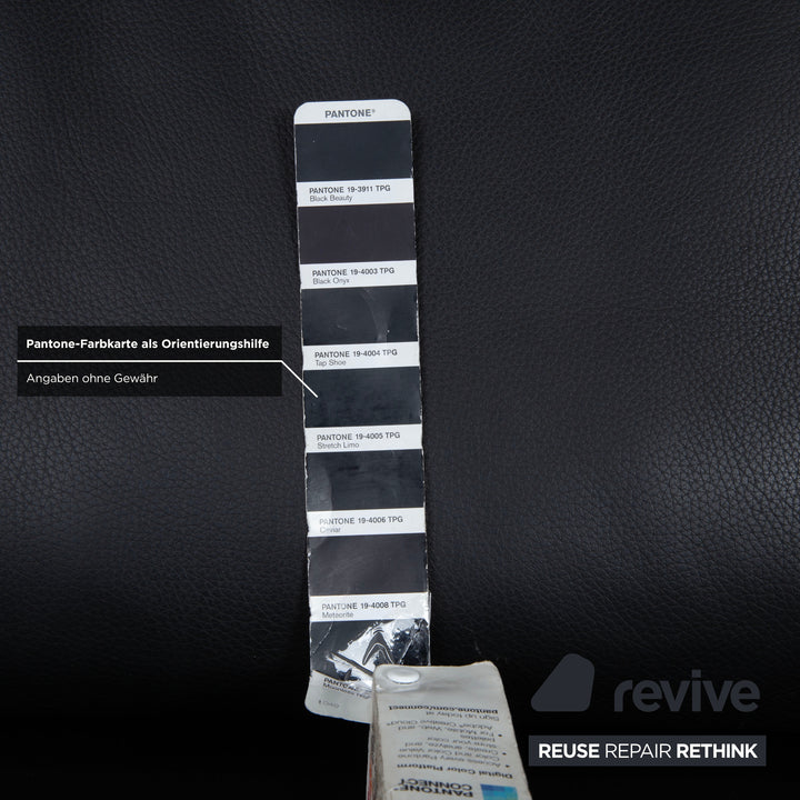 Gepade Systema Zweisitzer Leder Sofa Schwarz Couch