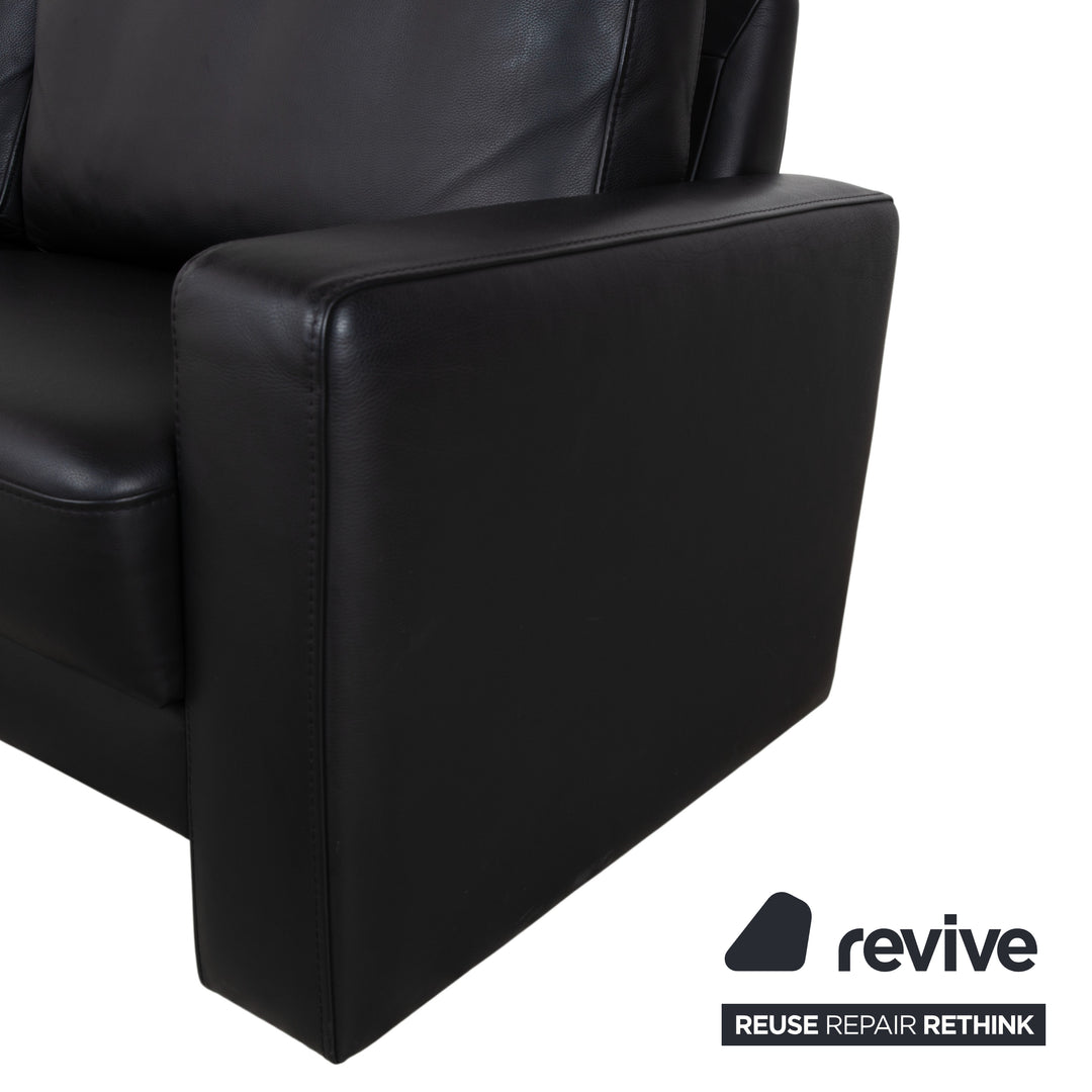 Gepade Systema Zweisitzer Leder Sofa Schwarz Couch