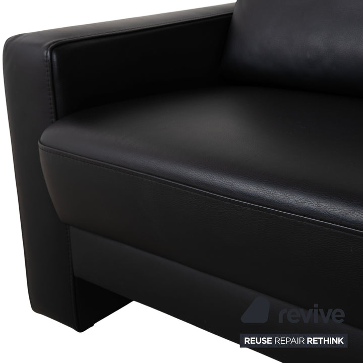Gepade Systema Zweisitzer Leder Sofa Schwarz Couch
