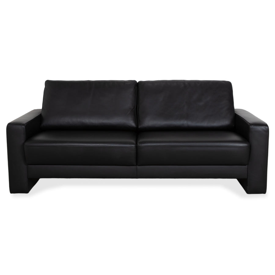 Gepade Systema Two-Seater Leather Sofa Black Couch