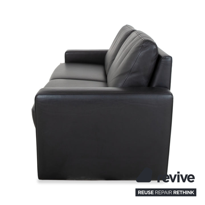 Gepade Systema Zweisitzer Leder Sofa Schwarz Couch