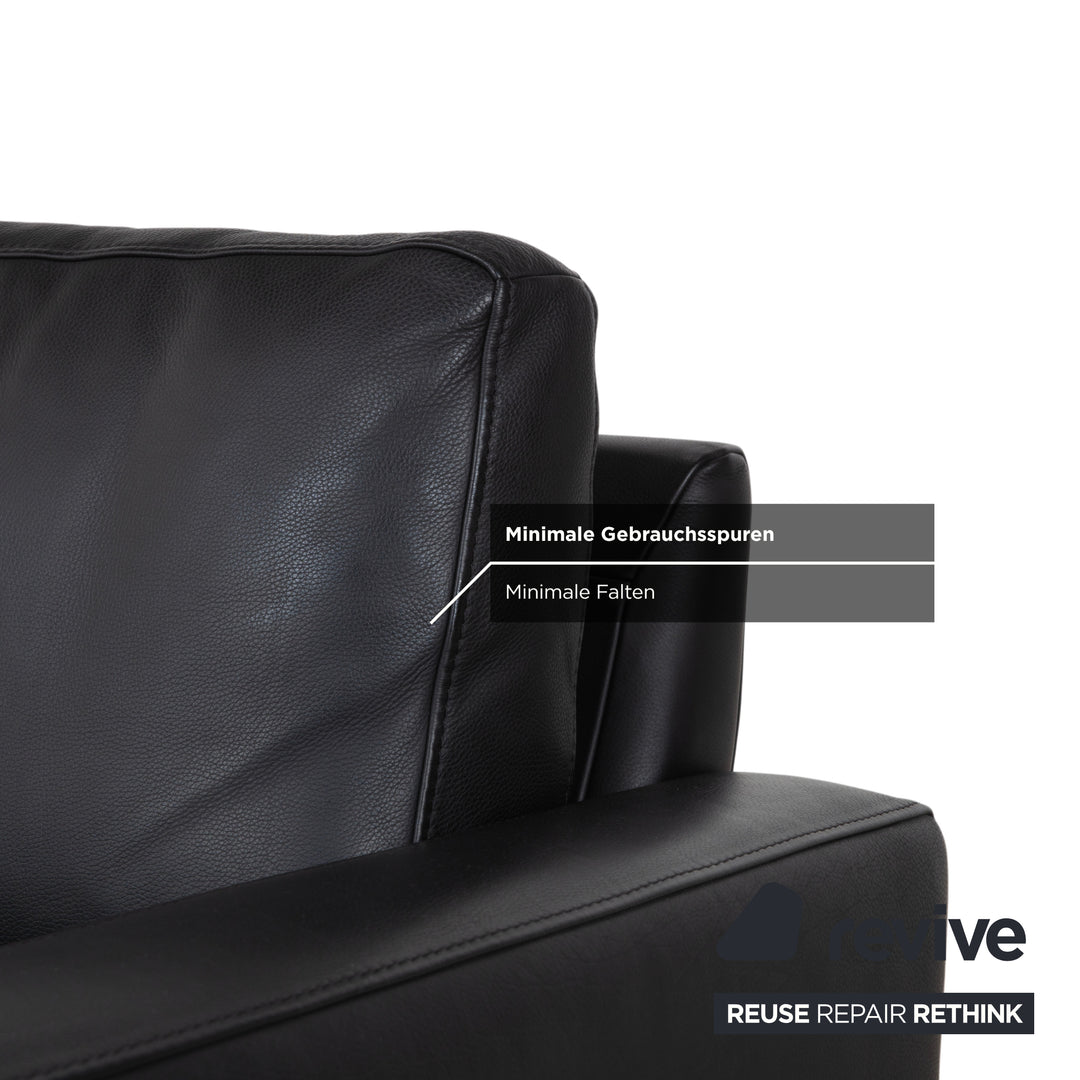 Gepade Systema Zweisitzer Leder Sofa Schwarz Couch
