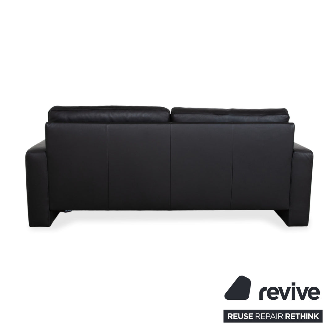 Gepade Systema Zweisitzer Leder Sofa Schwarz Couch