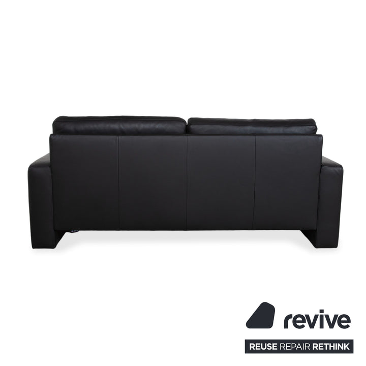 Gepade Systema Zweisitzer Leder Sofa Schwarz Couch