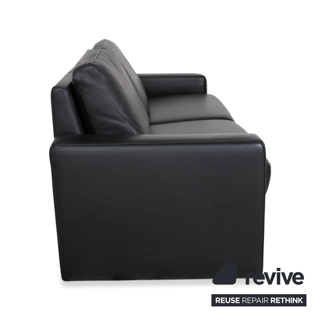 Gepade Systema Zweisitzer Leder Sofa Schwarz Couch