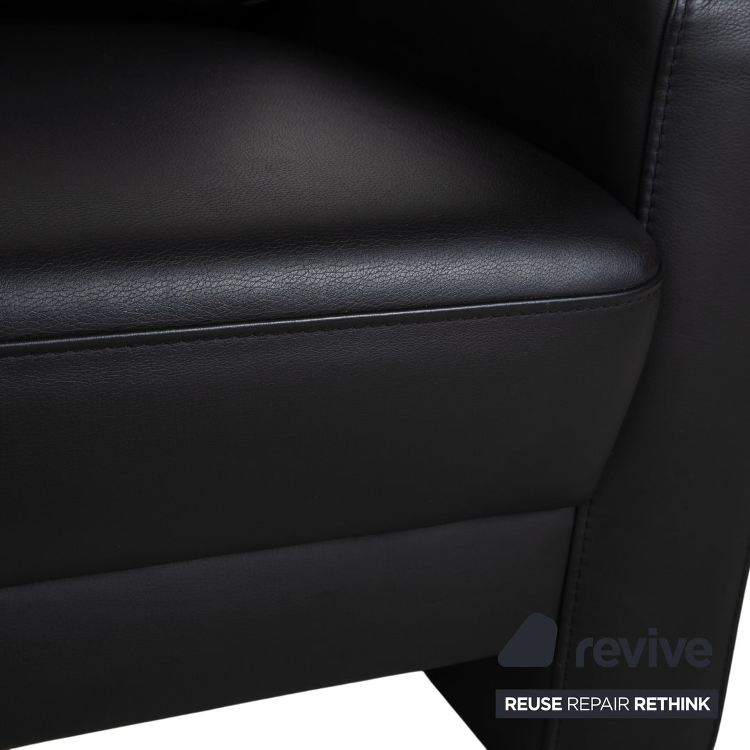 Gepade Systema Zweisitzer Leder Sofa Schwarz Couch