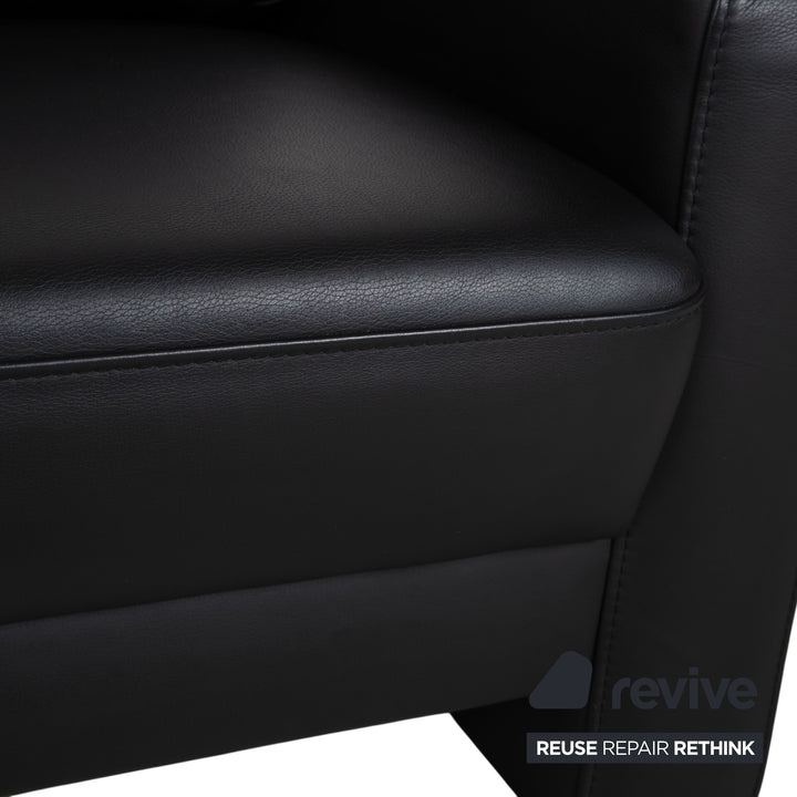 Gepade Systema Zweisitzer Leder Sofa Schwarz Couch