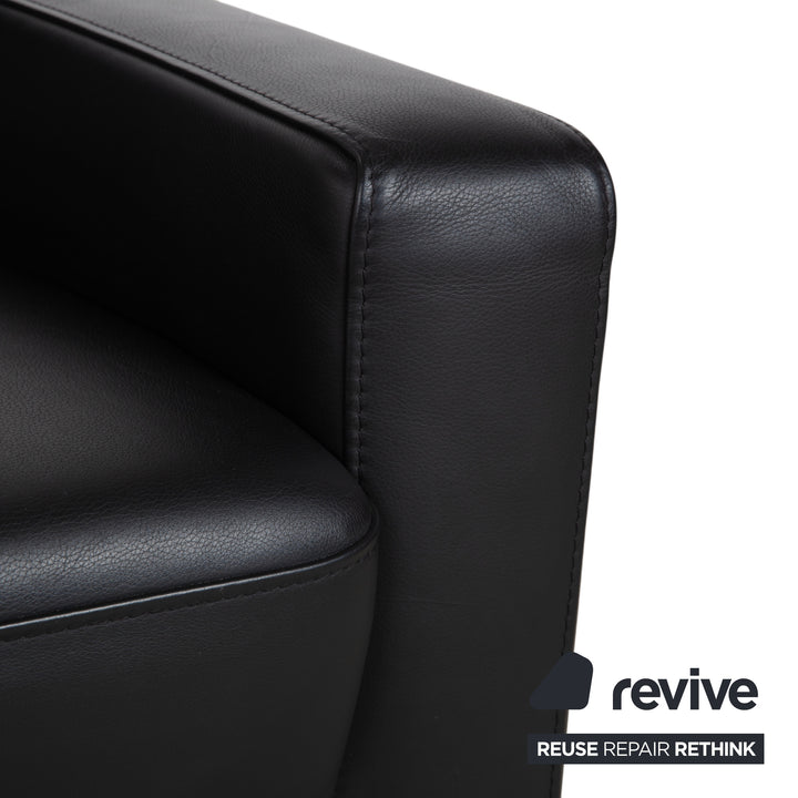 Gepade Systema Zweisitzer Leder Sofa Schwarz Couch