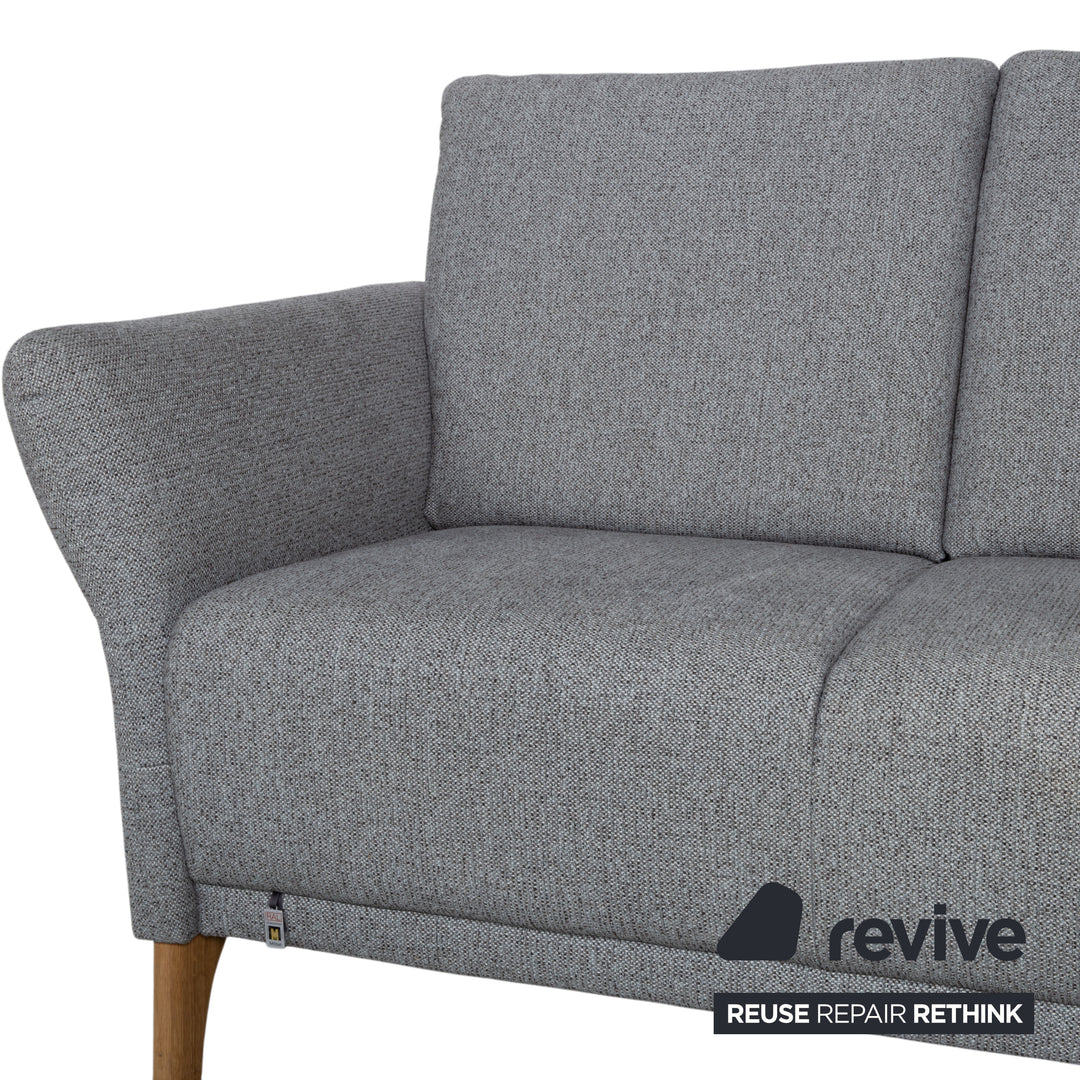 Global Wohnen Ecksofa Stoff Holz Grau Recamiere Rechts