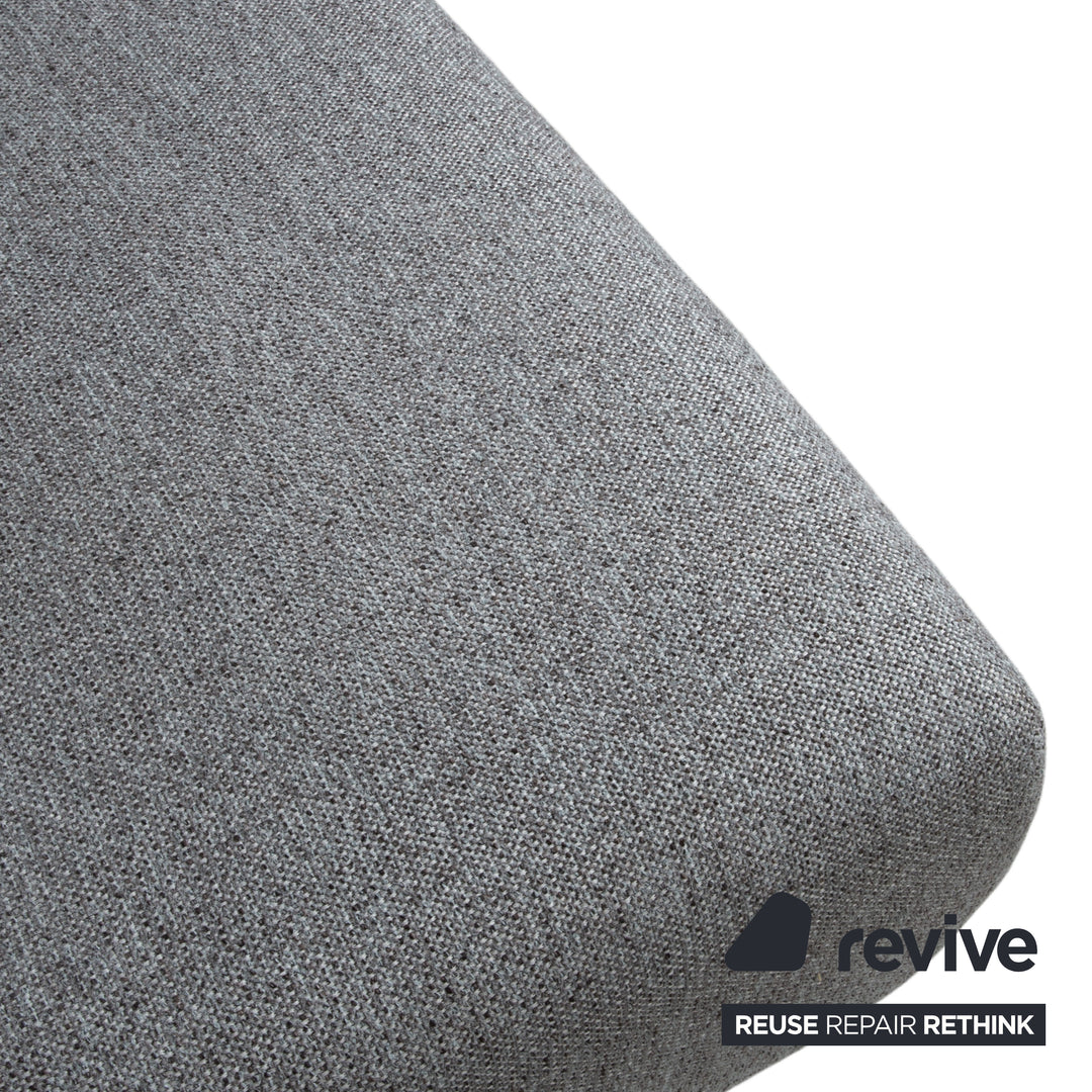 Global Wohnen Ecksofa Stoff Holz Grau Recamiere Rechts