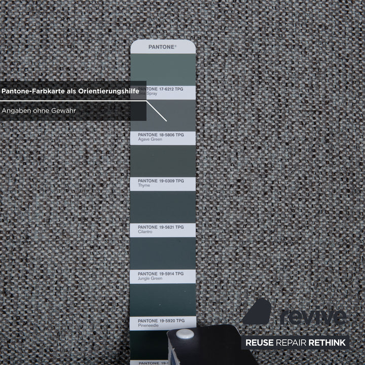 Global Wohnen Ecksofa Stoff Holz Grau Recamiere Rechts