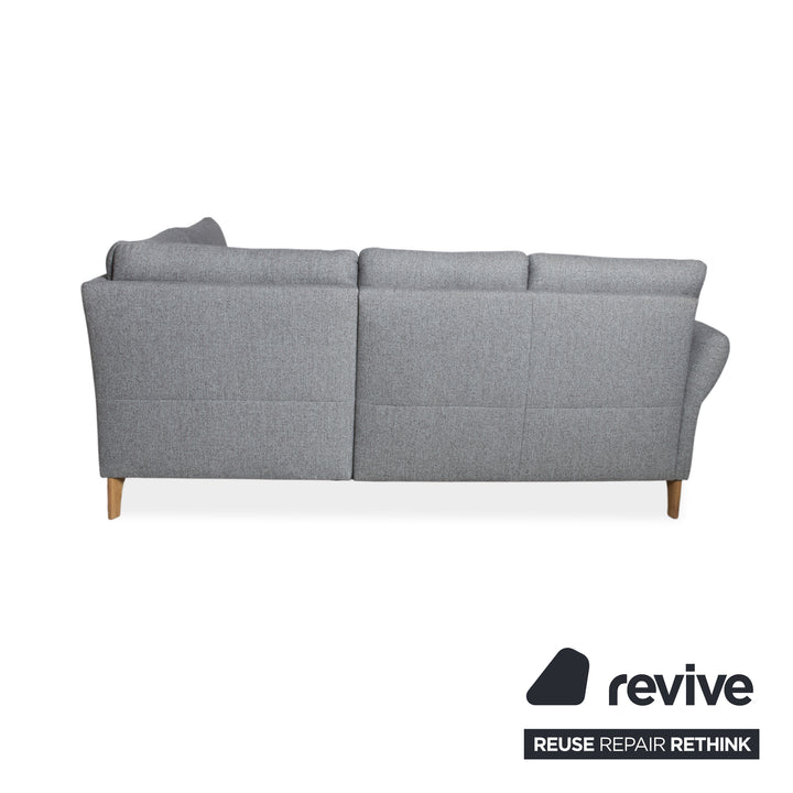 Canapé d'angle Global Wohnen tissu bois gris méridienne à droite