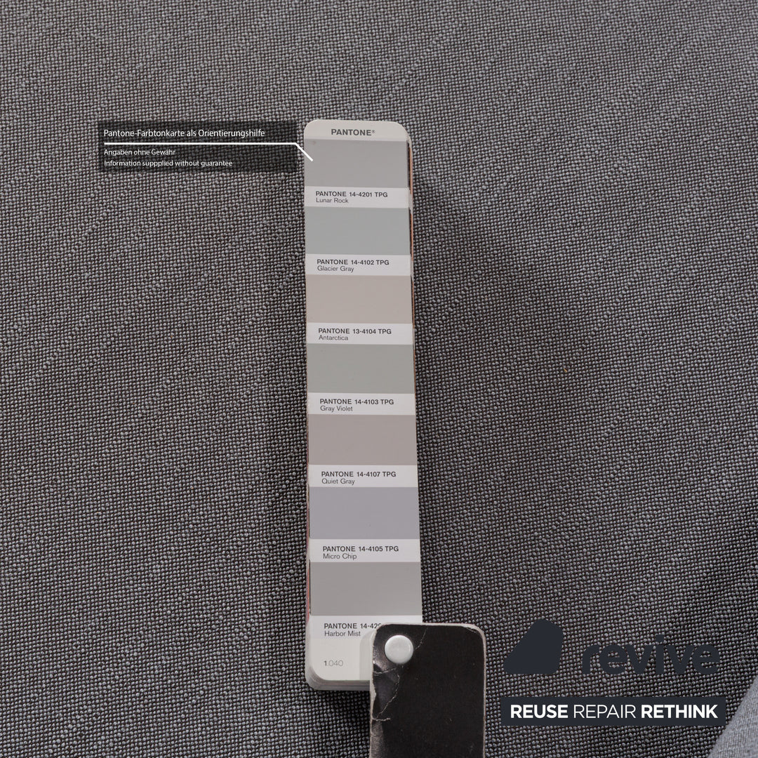 Canapé d'angle droit en tissu phosphorescent gris avec méridienne