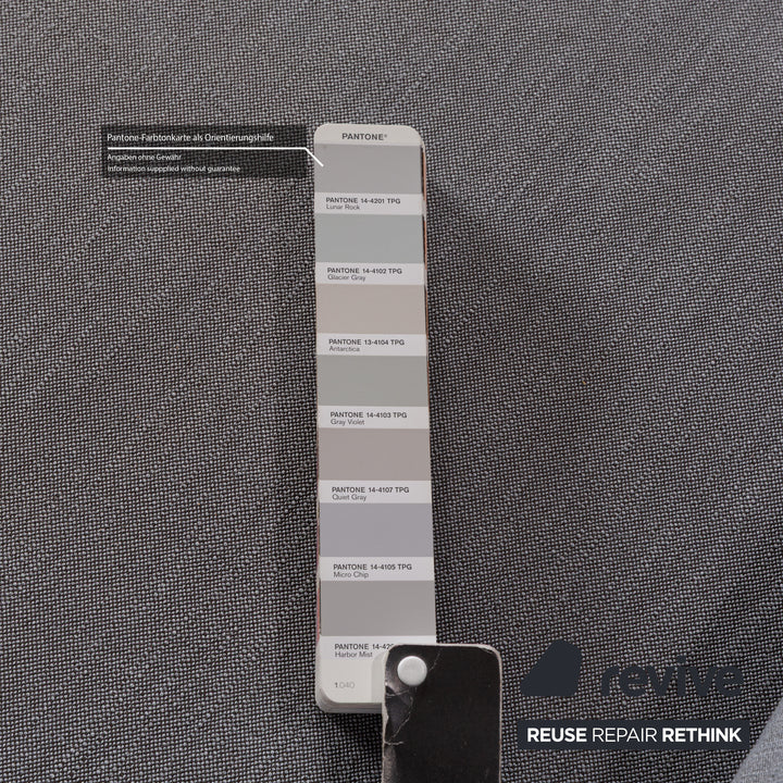 Canapé d'angle droit en tissu phosphorescent gris avec méridienne