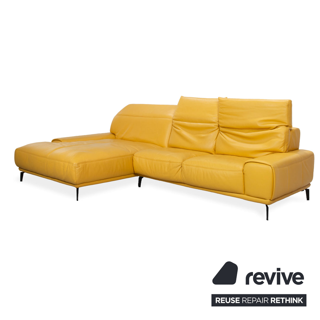 Gruber Polstermöbel Romeo Leder Ecksofa Gelb Sofa Couch