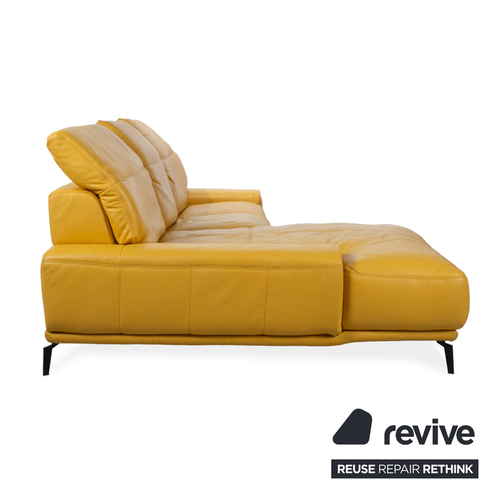 Gruber Polstermöbel Romeo Leder Ecksofa Gelb Sofa Couch