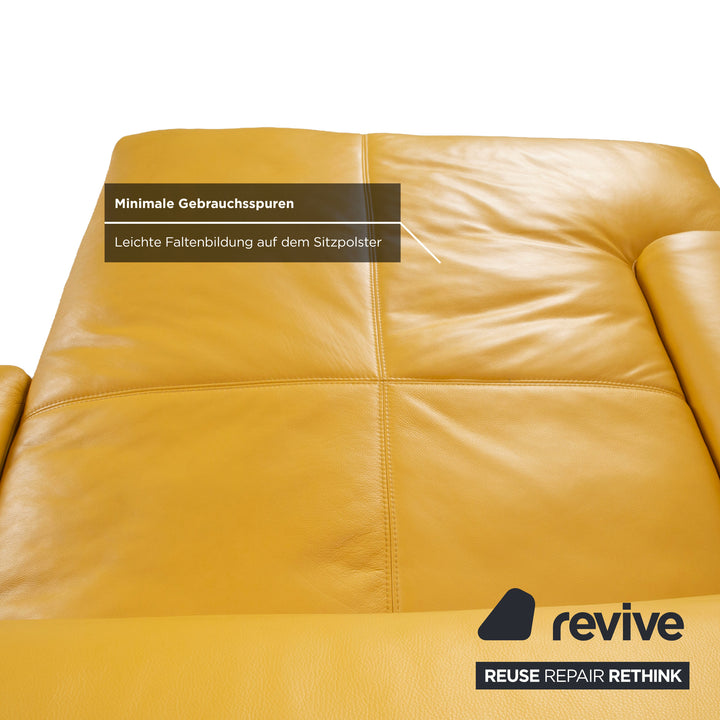 Gruber Polstermöbel Romeo Leder Ecksofa Gelb Sofa Couch