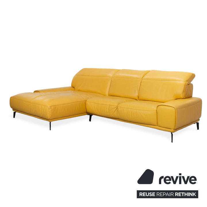 Gruber Polstermöbel Romeo Leder Ecksofa Gelb Sofa Couch